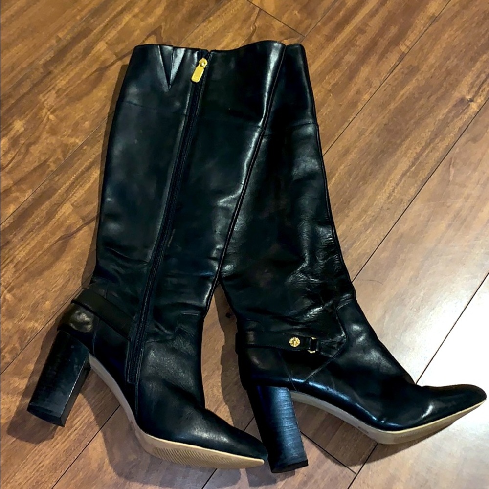 Anne Klein Black Leather Boots